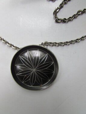 Vintage Jorgen Jensen Pewter Pendant Necklace Handmade Denmark